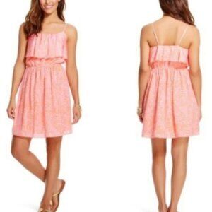 Lilly Pulitzer X Target Giraffing Me Crazy pink orange ruffled mini dress Sz XL